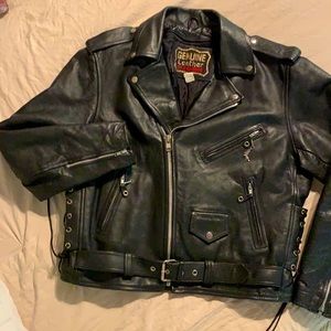 Manzoor VINTAGE leather motorcycle jacket sz 46